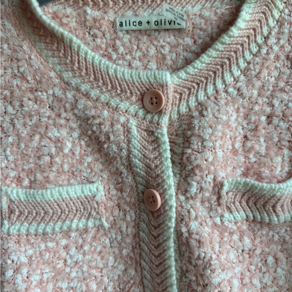 Alice + Olivia by Stacy Bendet Noella Crew Neck Cropped Cardigan - Picture 9 of 16